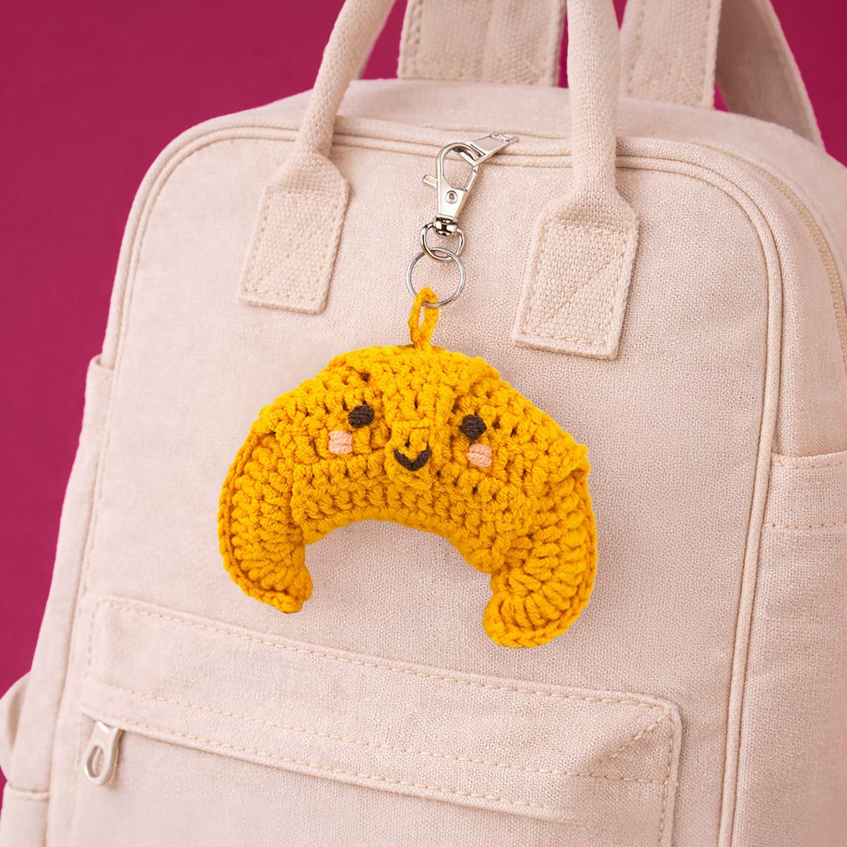 Gift Republic Mini Bag Charm DIY Crochet Croissant Kit
