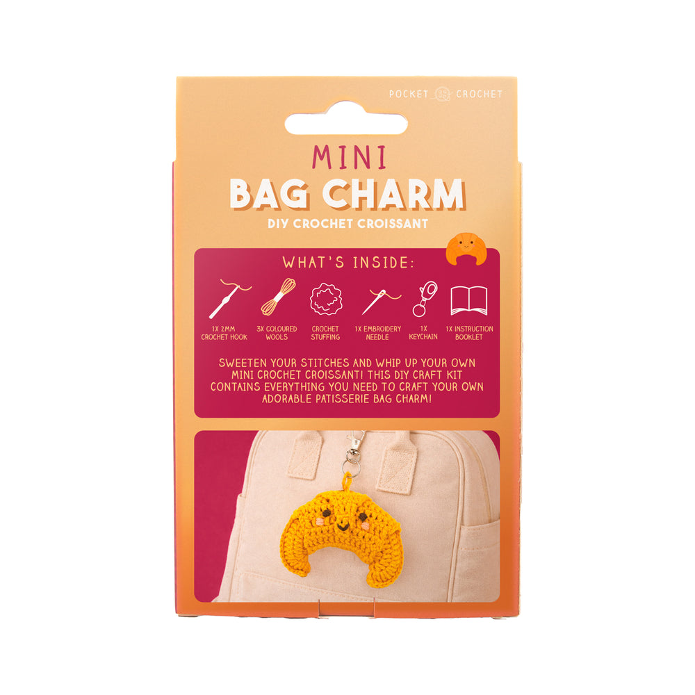 Gift Republic Mini Bag Charm DIY Crochet Croissant Kit