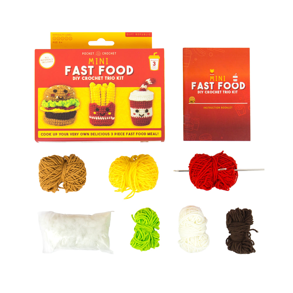 Gift Republic Mini Fast Food DIY Crochet Trio Kit