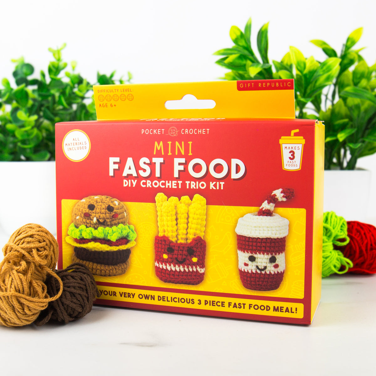 Gift Republic Mini Fast Food DIY Crochet Trio Kit