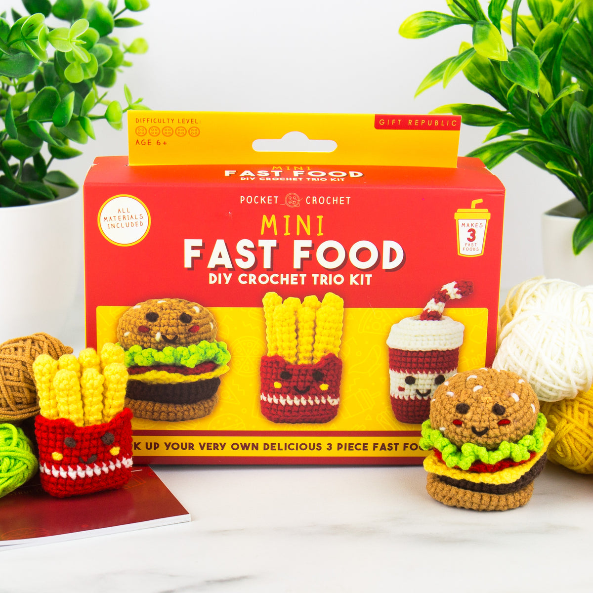 Gift Republic Mini Fast Food DIY Crochet Trio Kit