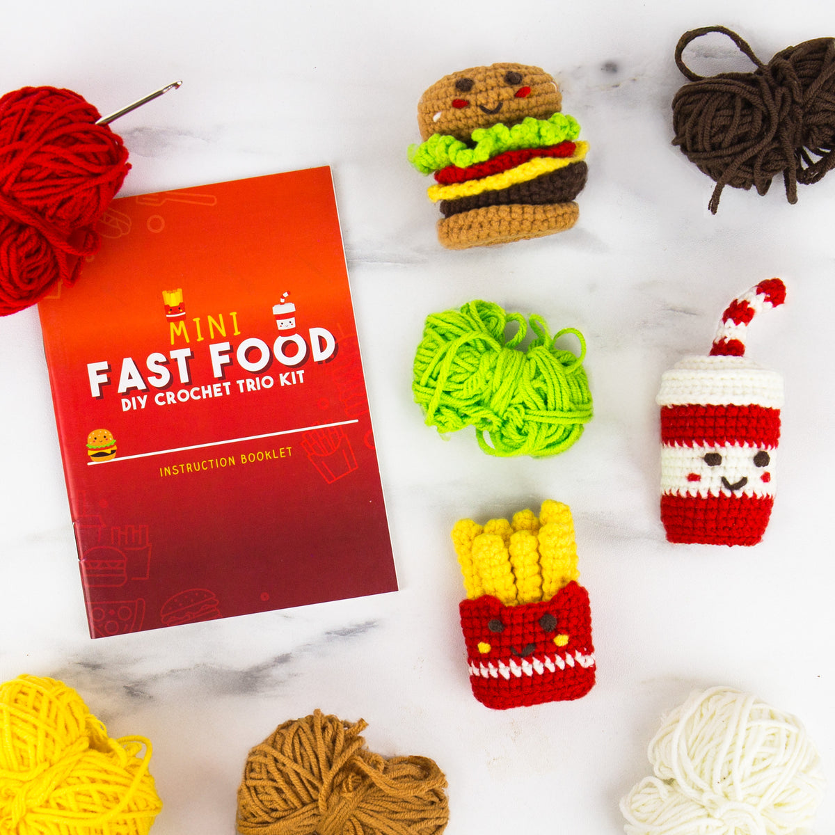 Gift Republic Mini Fast Food DIY Crochet Trio Kit