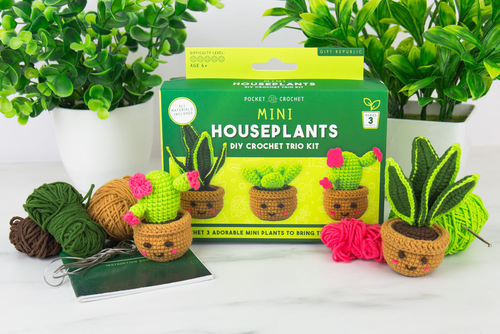 Gift Republic Mini Houseplants DIY Crochet Trio Kit