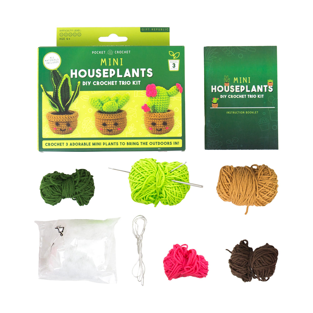 Gift Republic Mini Houseplants DIY Crochet Trio Kit
