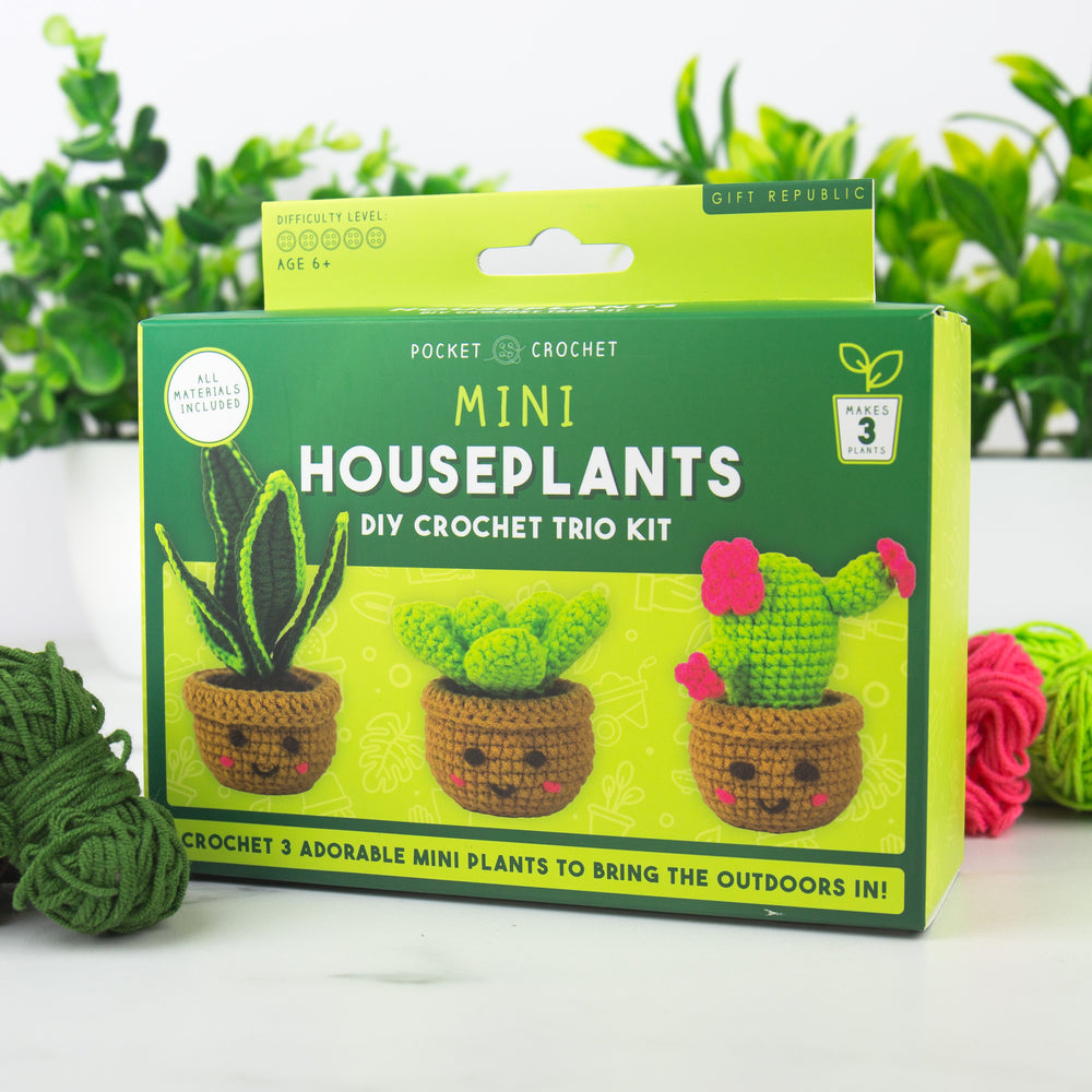 Gift Republic Mini Houseplants DIY Crochet Trio Kit