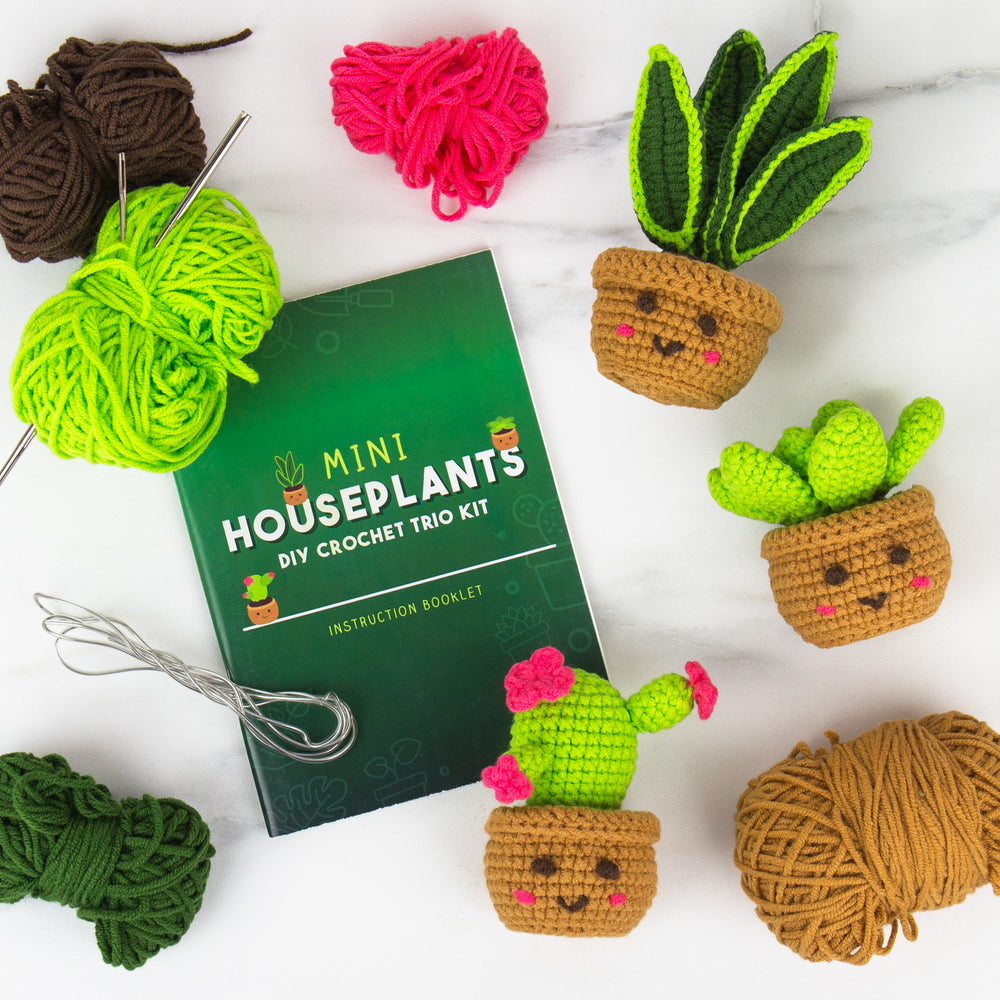 Gift Republic Mini Houseplants DIY Crochet Trio Kit