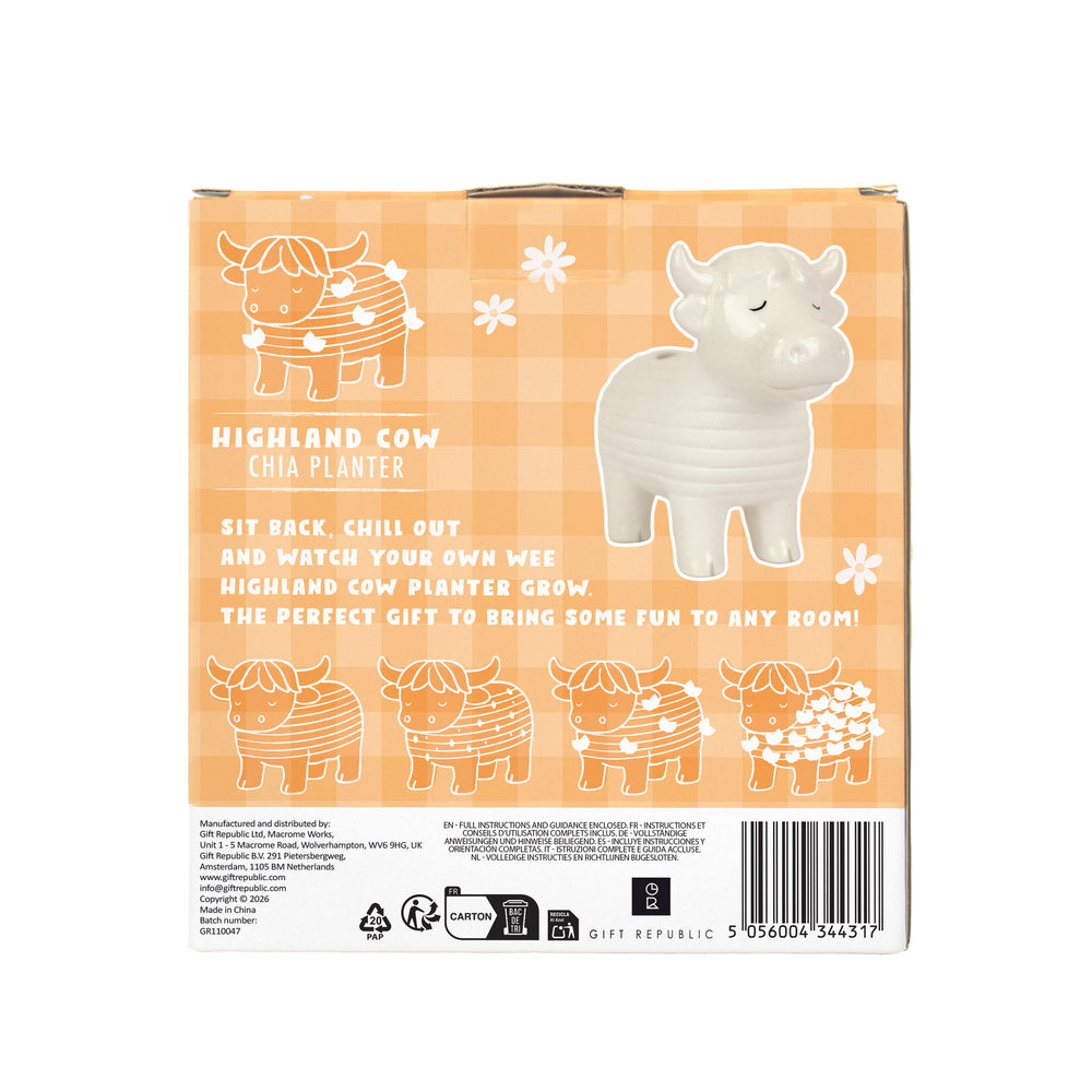 Gift Republic Highland Cow Chia Planter