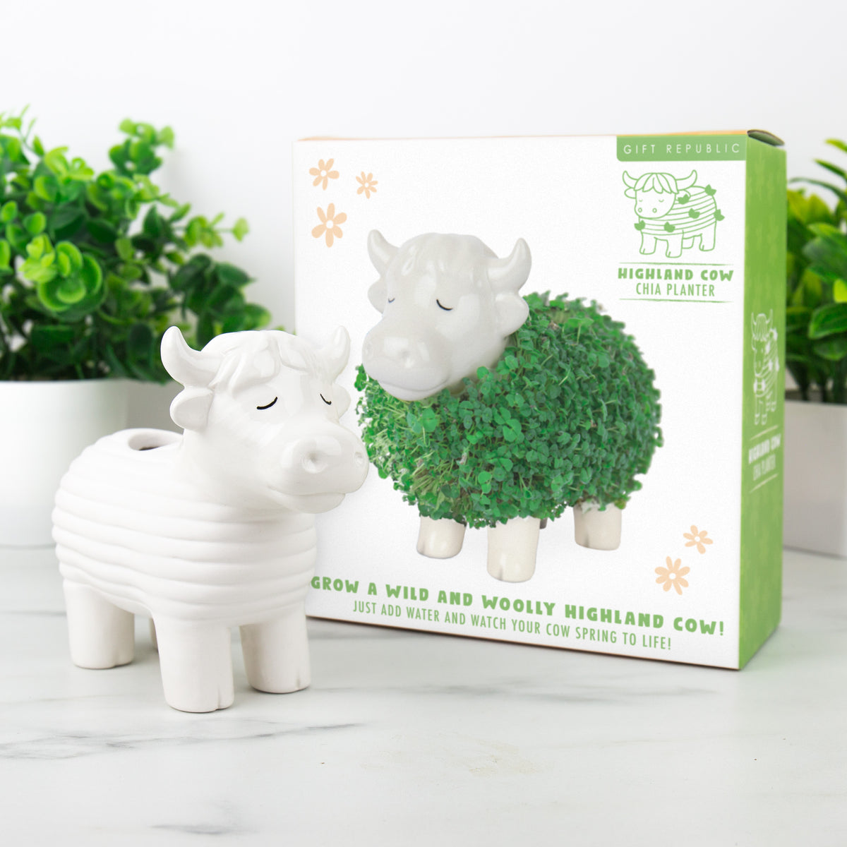 Gift Republic Highland Cow Chia Planter
