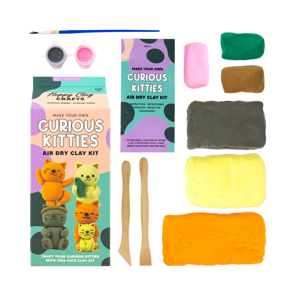 Gift Republic Curious Kitties Air Dry Clay Kit