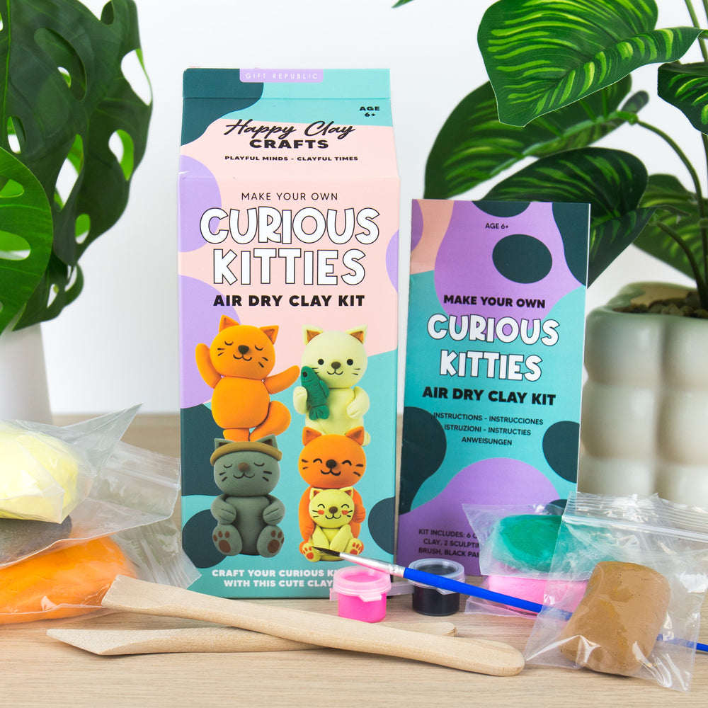 Gift Republic Curious Kitties Air Dry Clay Kit