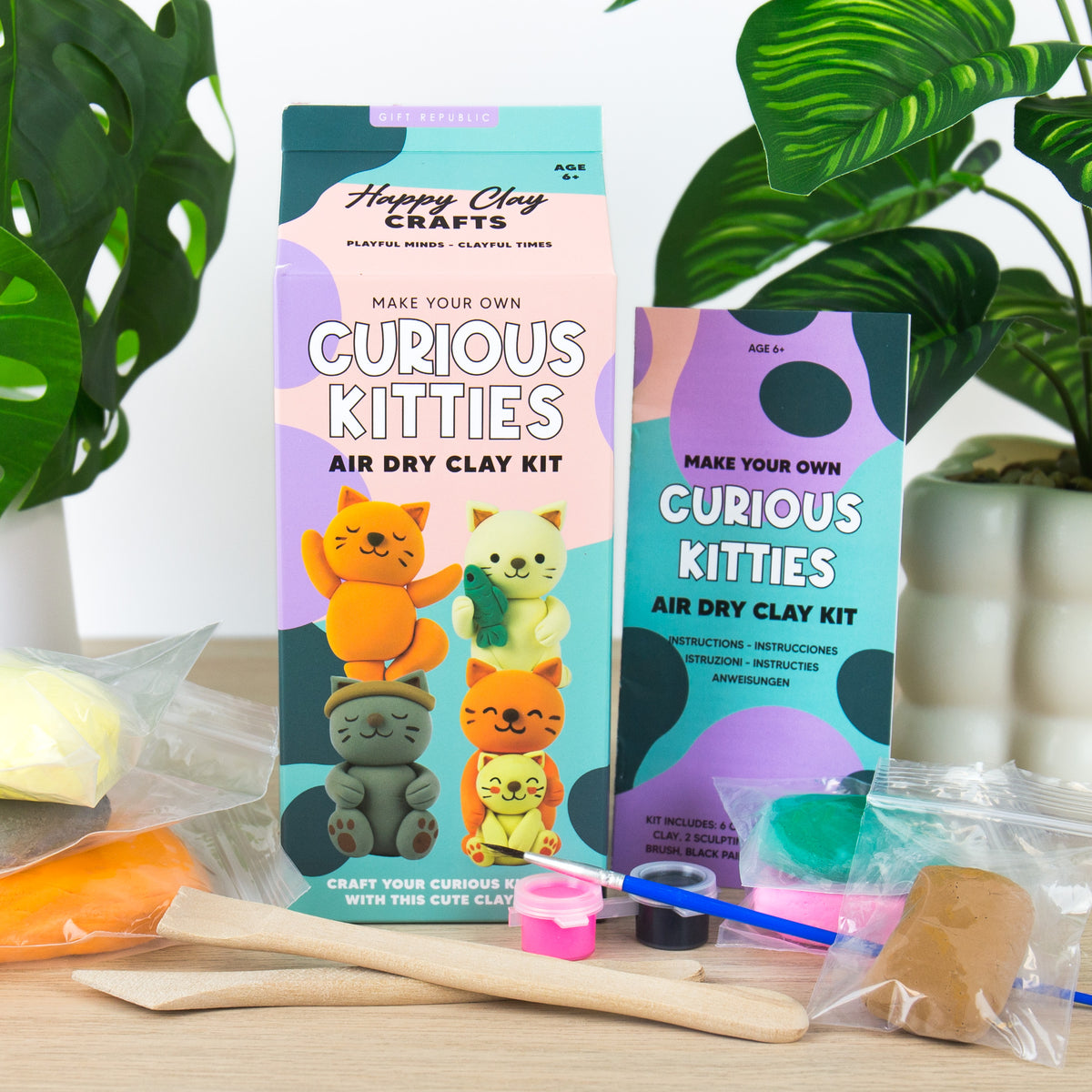 Gift Republic Curious Kitties Air Dry Clay Kit