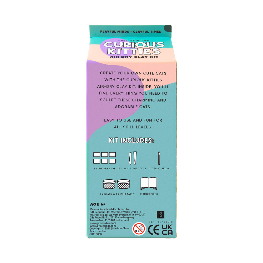 Gift Republic Curious Kitties Air Dry Clay Kit