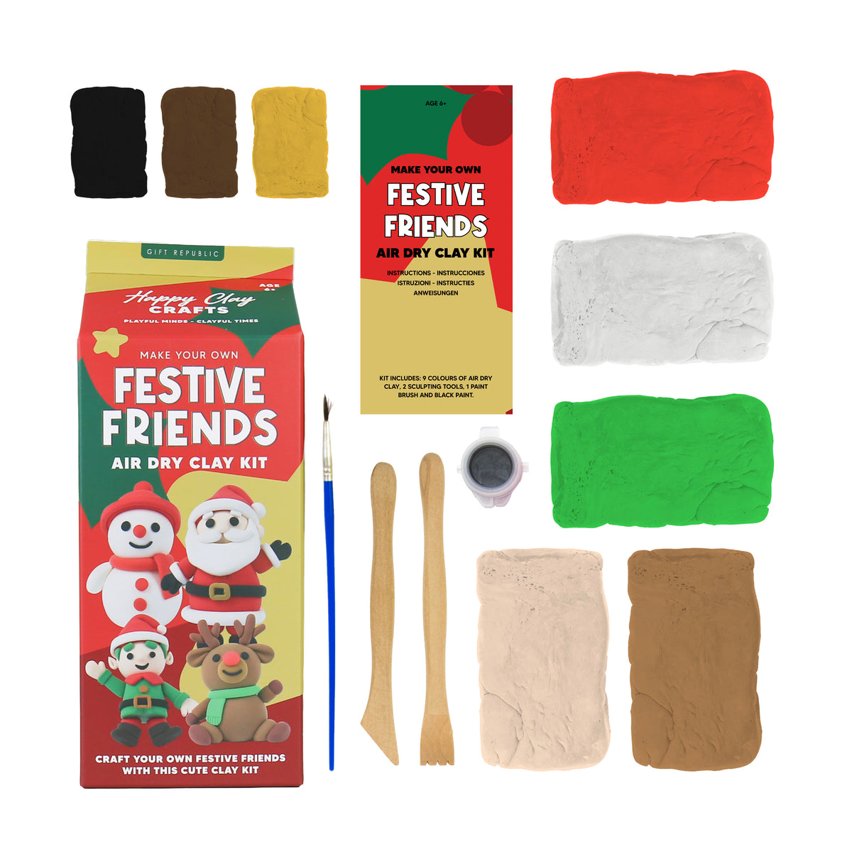 Gift Republic Festive Friends Air Dry Clay Kit