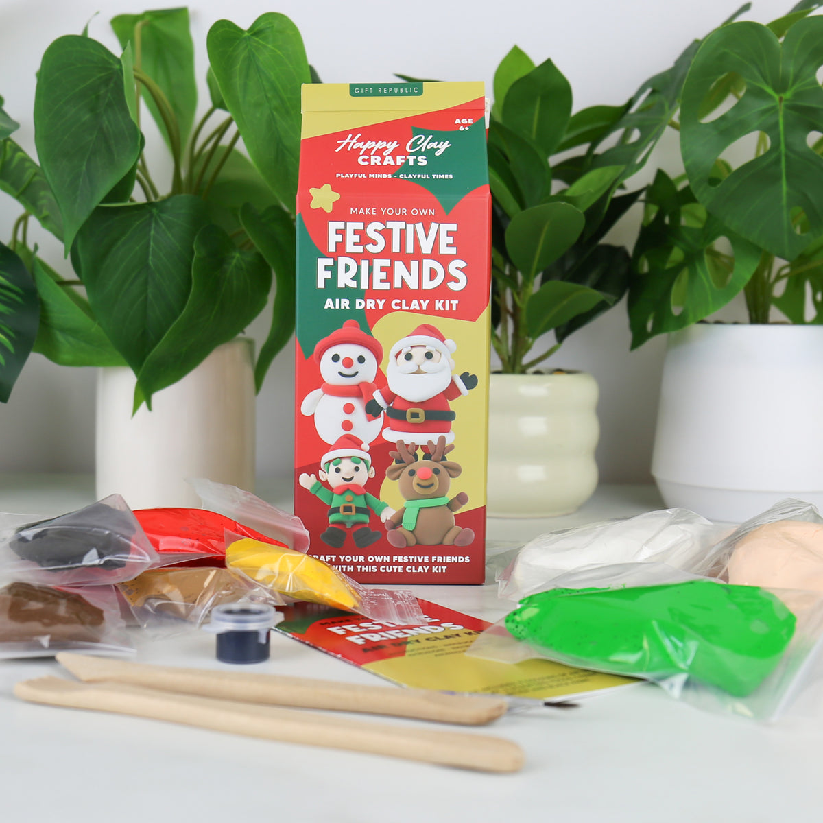 Gift Republic Festive Friends Air Dry Clay Kit