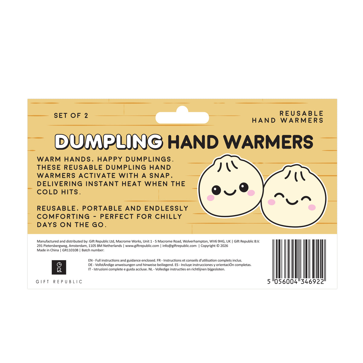Gift Republic Dumpling Hand Warmers - Set of 2