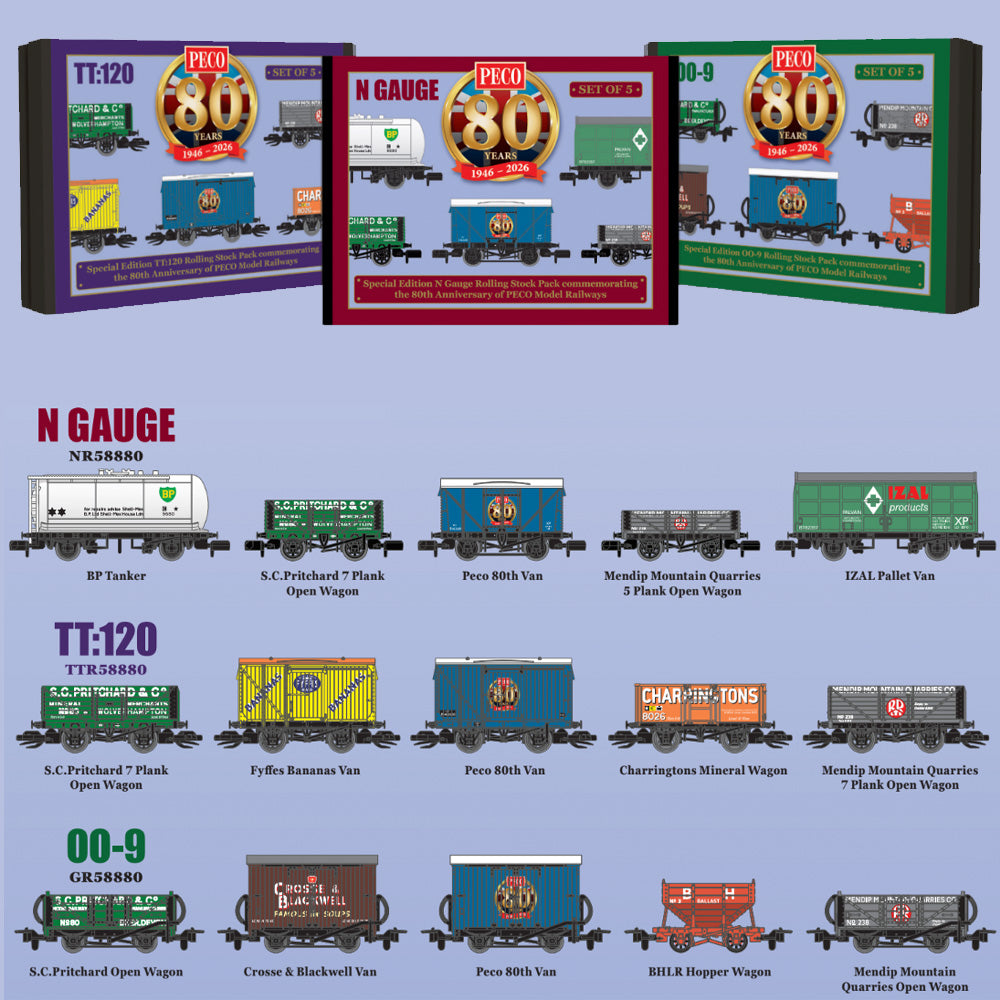 PECO 80th Anniversary OO9 Rolling Stock Pack Special Edition