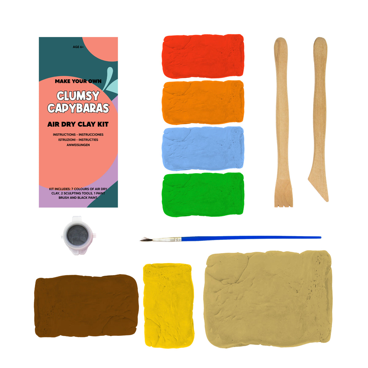 Gift Republic Clumsy Capybaras Air Dry Clay Kit