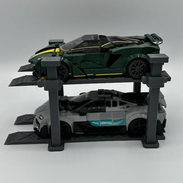 LEGO Speed Champions Scalextric 2-Car Lift 3D Printed Display Stand - Grey
