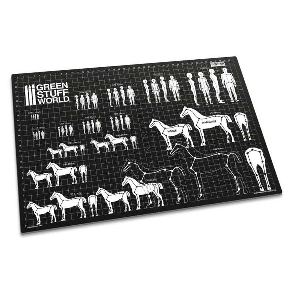 Green Stuff World A3 Scale Foldable Cutting Mat - Black 1002