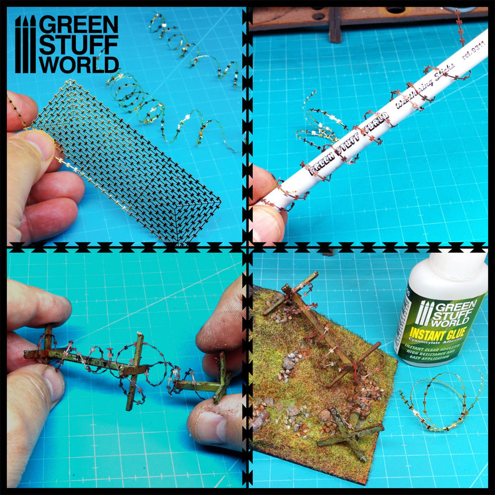 Green Stuff World Photo-Etch Barbed/Razor Wire Simulated 1:48 Diorama Acc. 10171
