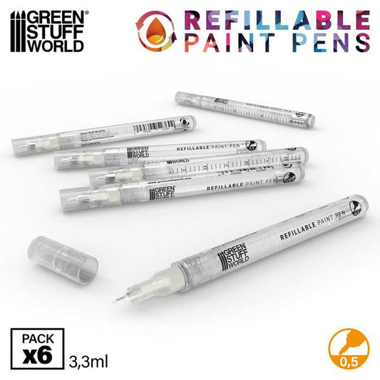 Green Stuff World Refillable Paint Pens 0.5mm (6 pack)