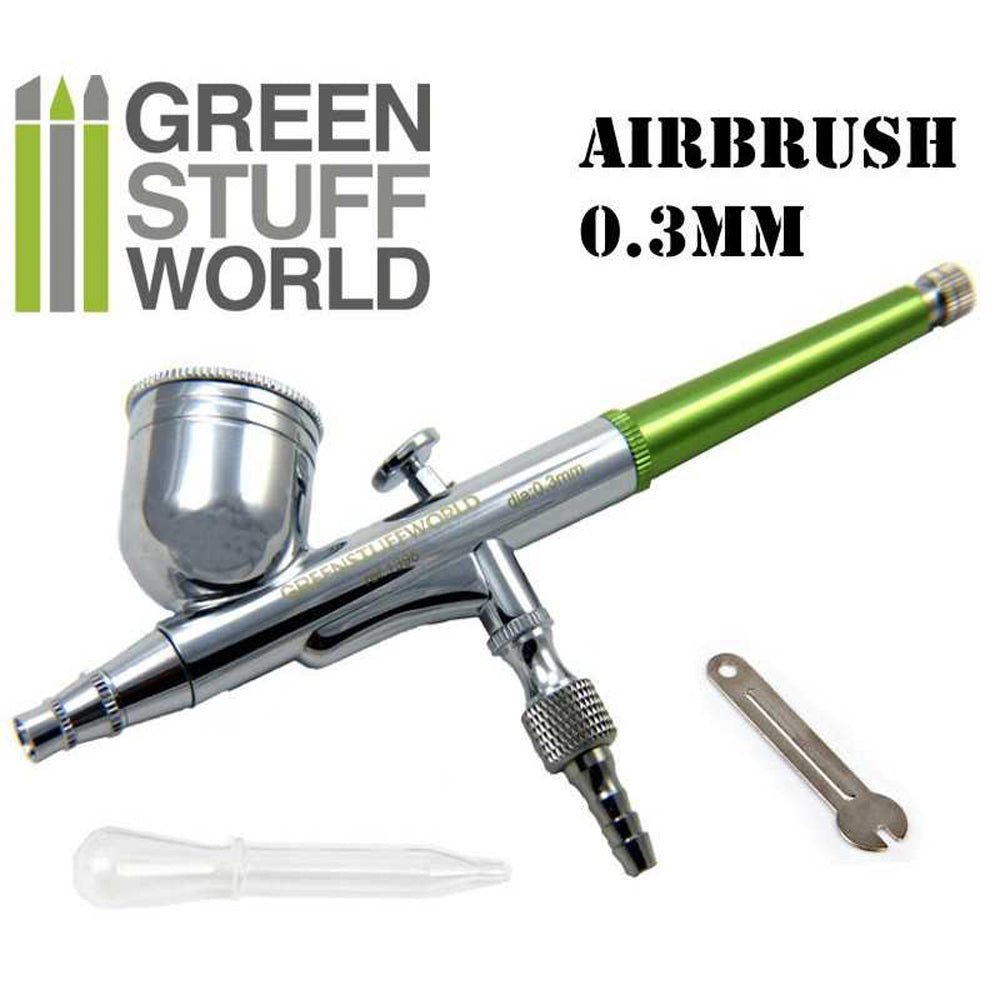 Green Stuff World Dual-Action GSW Airbrush 0.3mm Model Kit Painting Tool 1395