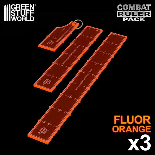 Green Stuff World 3"-6"-9" Combat Ruler Pack Fluor Orange 14235