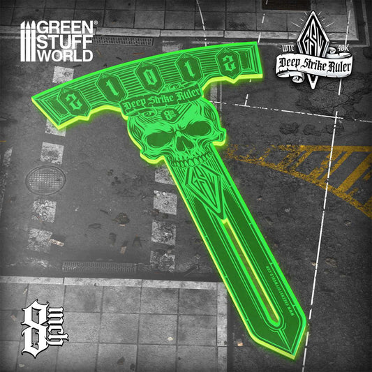 Green Stuff World Deep Strike Ruler Template 8" Fluor Green 14696