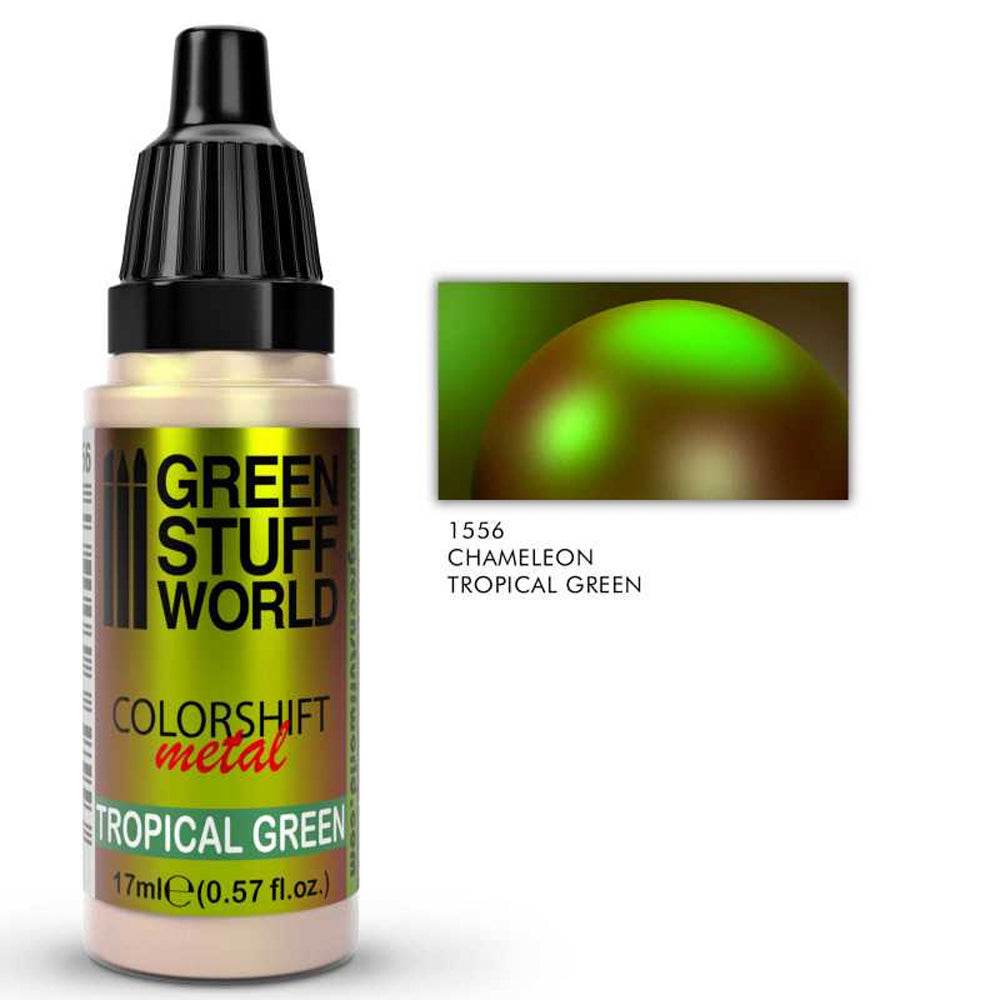Green Stuff Tropical Green Chameleon Model Paint 17ml 1556