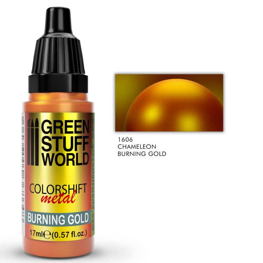 Green Stuff Burning Gold Chameleon Colorshift Metal Model Paint 17ml 1606