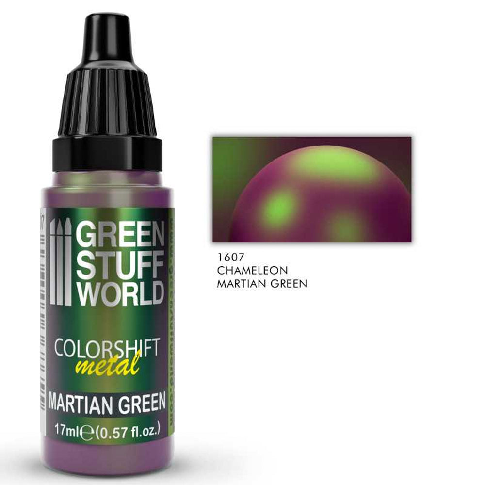Green Stuff Martian Green Chameleon Colorshift Metal Model Paint 17ml 1607