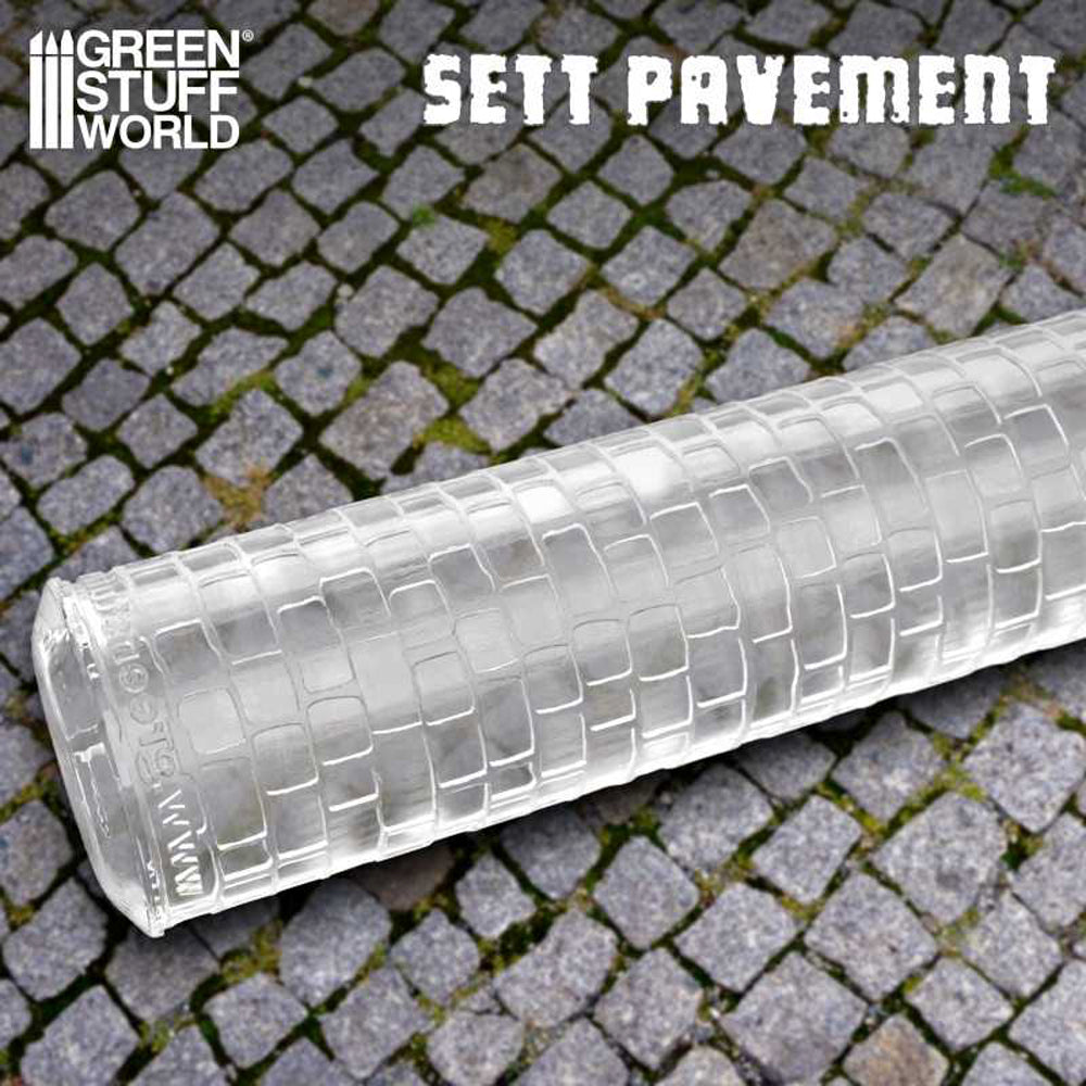 Green Stuff World Rolling Pin Sett Pavement 4mm Stones 5.5" Length 1994