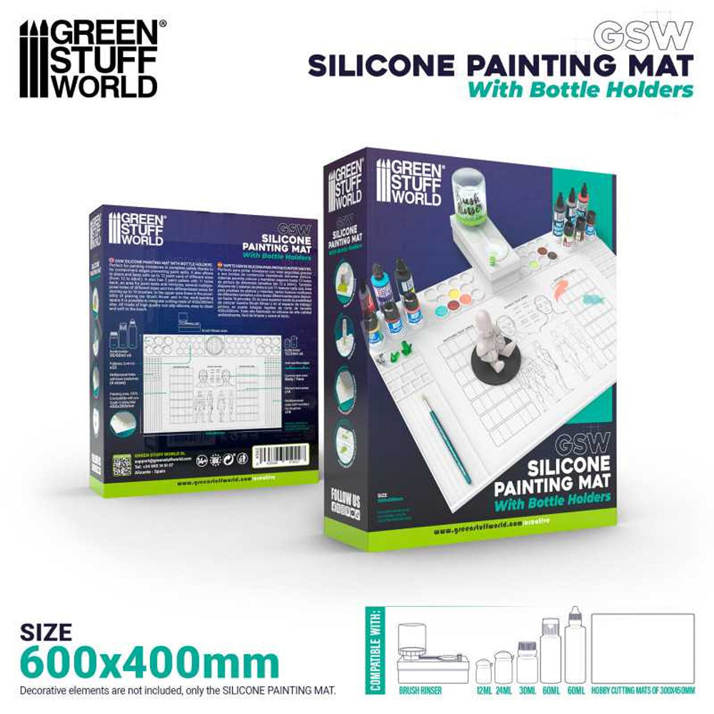 Green Stuff World Silicone Painting Mat with Edges 4562