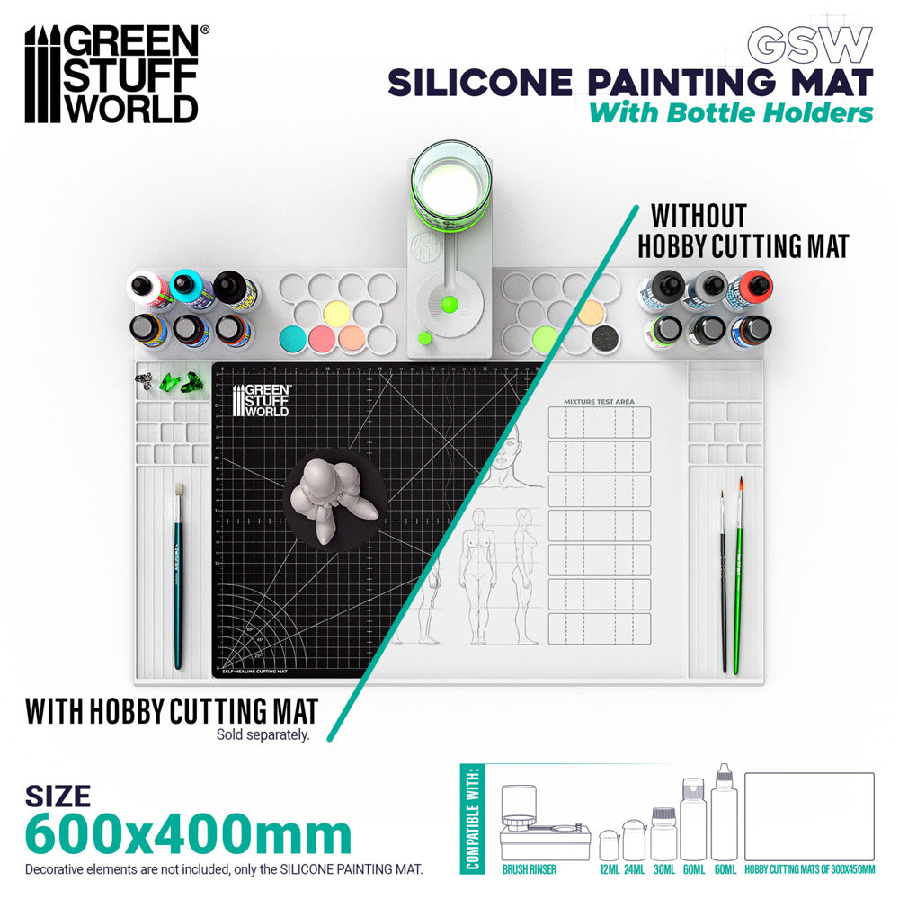 Green Stuff World Silicone Painting Mat with Edges 4562