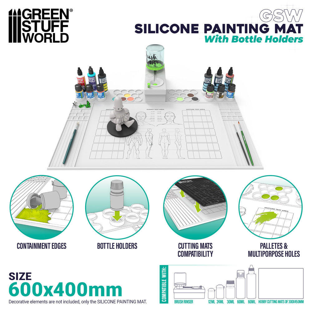 Green Stuff World Silicone Painting Mat with Edges 4562