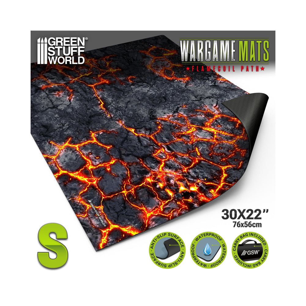 Green Stuff World Wargame Mat - Flamecoil Path - 76x56cm for Kill Team