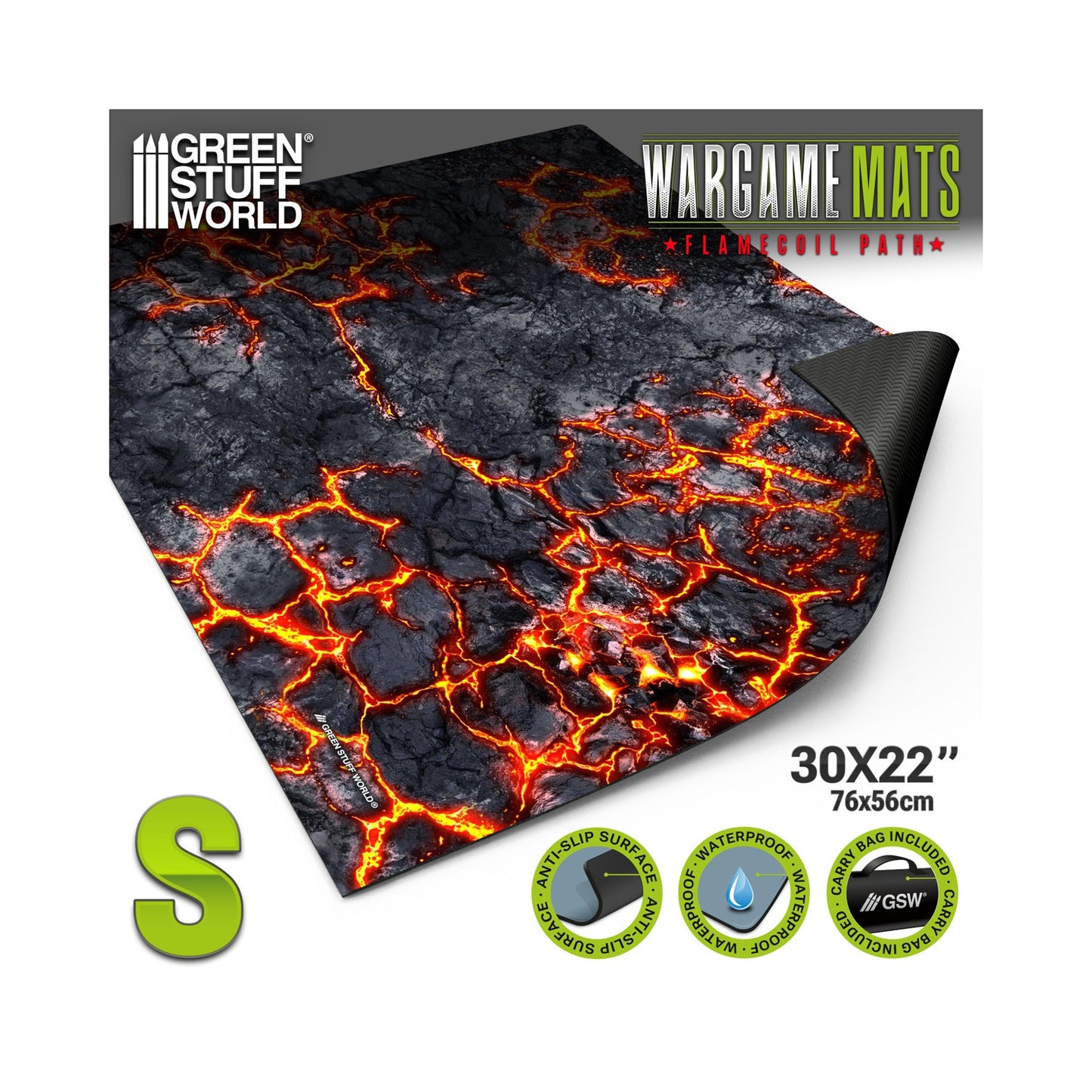 Green Stuff World Wargame Mat - Flamecoil Path - 76x56cm for Kill Team
