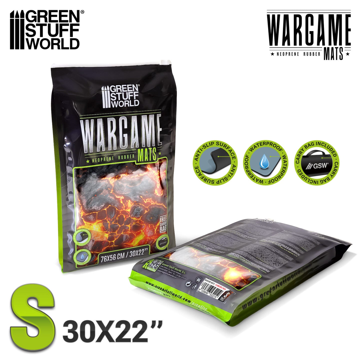 Green Stuff World Wargame Mat - Flamecoil Path - 76x56cm for Kill Team