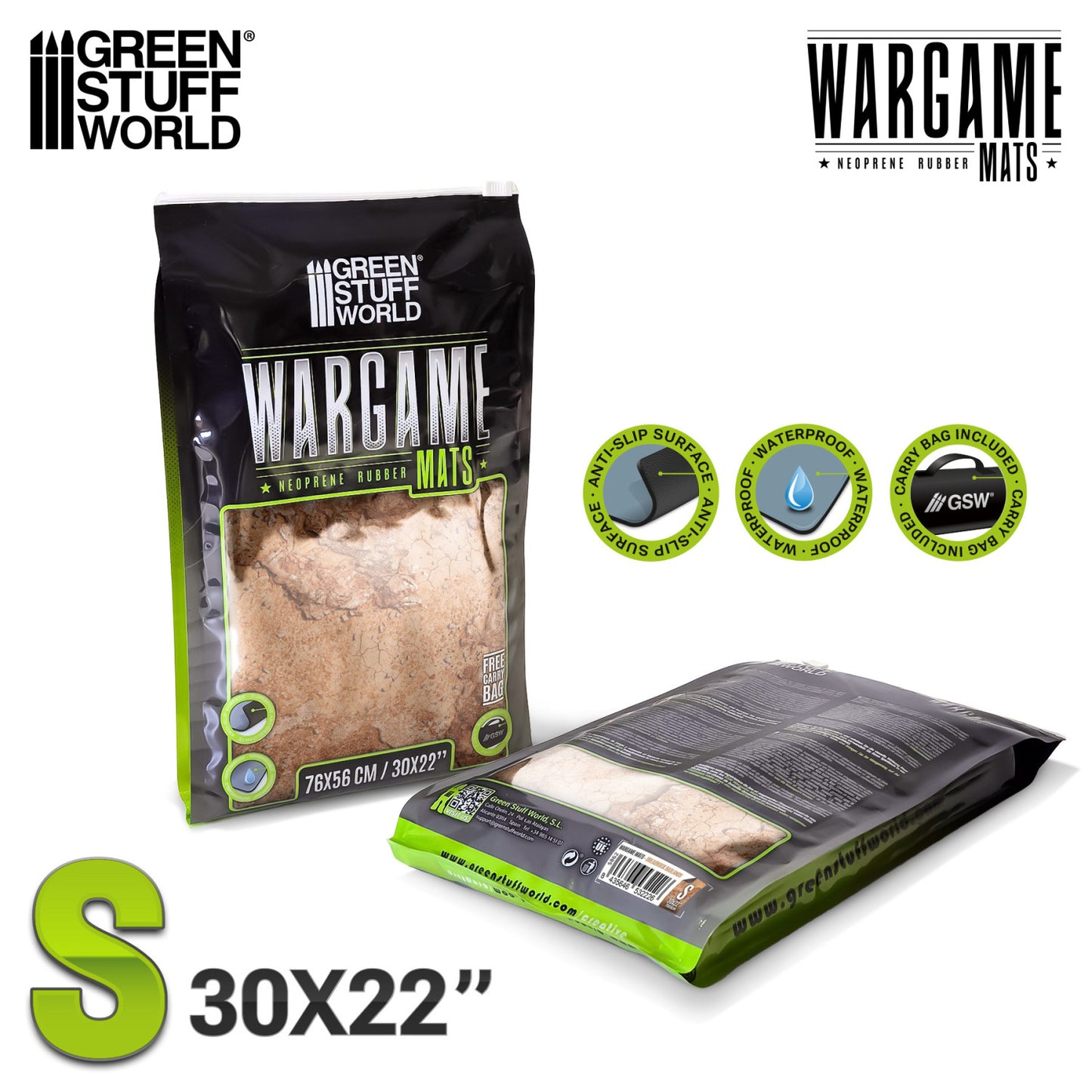 Green Stuff World Wargame Mat - Dreadrock Badlands - 76x56cm for Kill Team