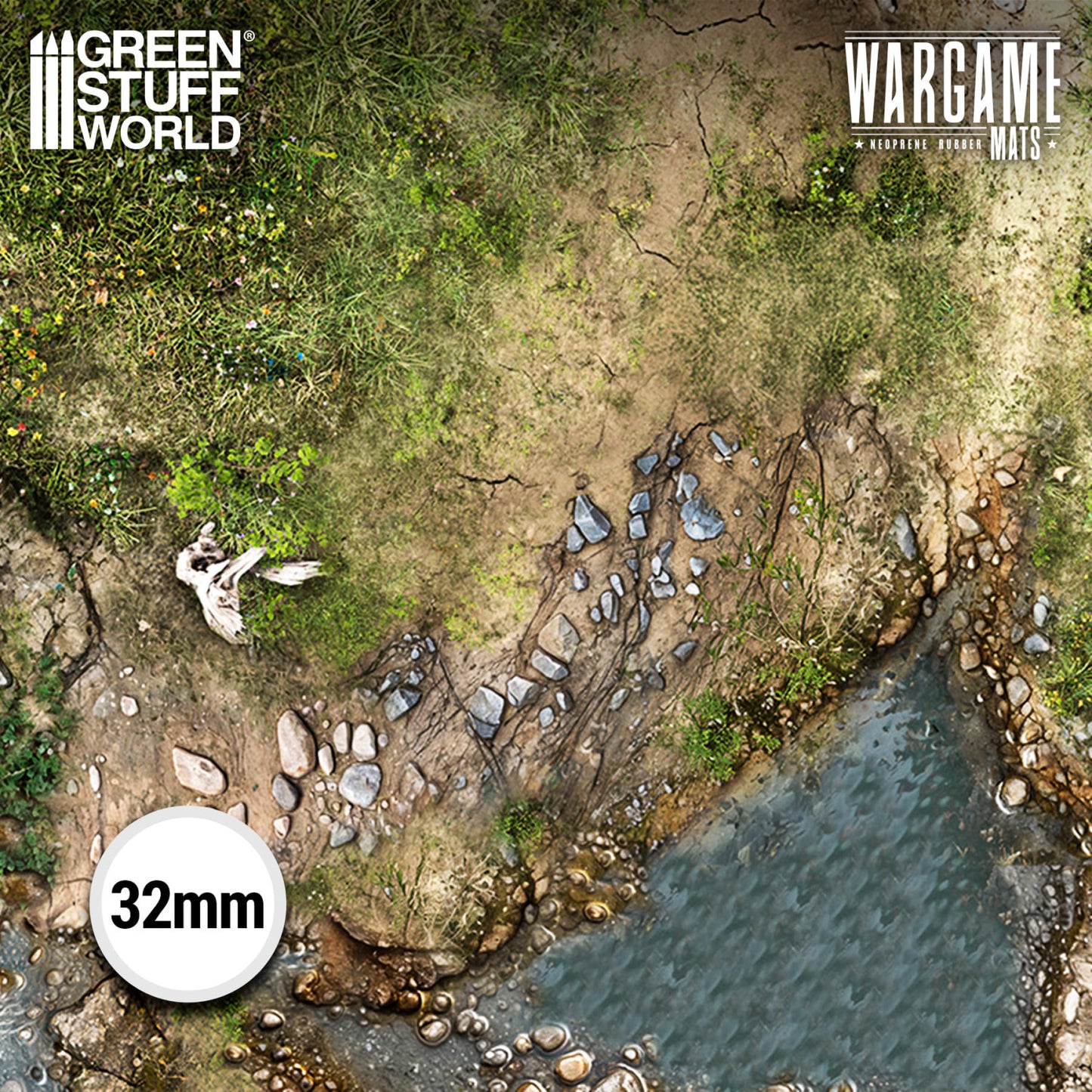 Green Stuff World Wargame Mat - Duskriver Meadows - 76x56cm for Kill Team