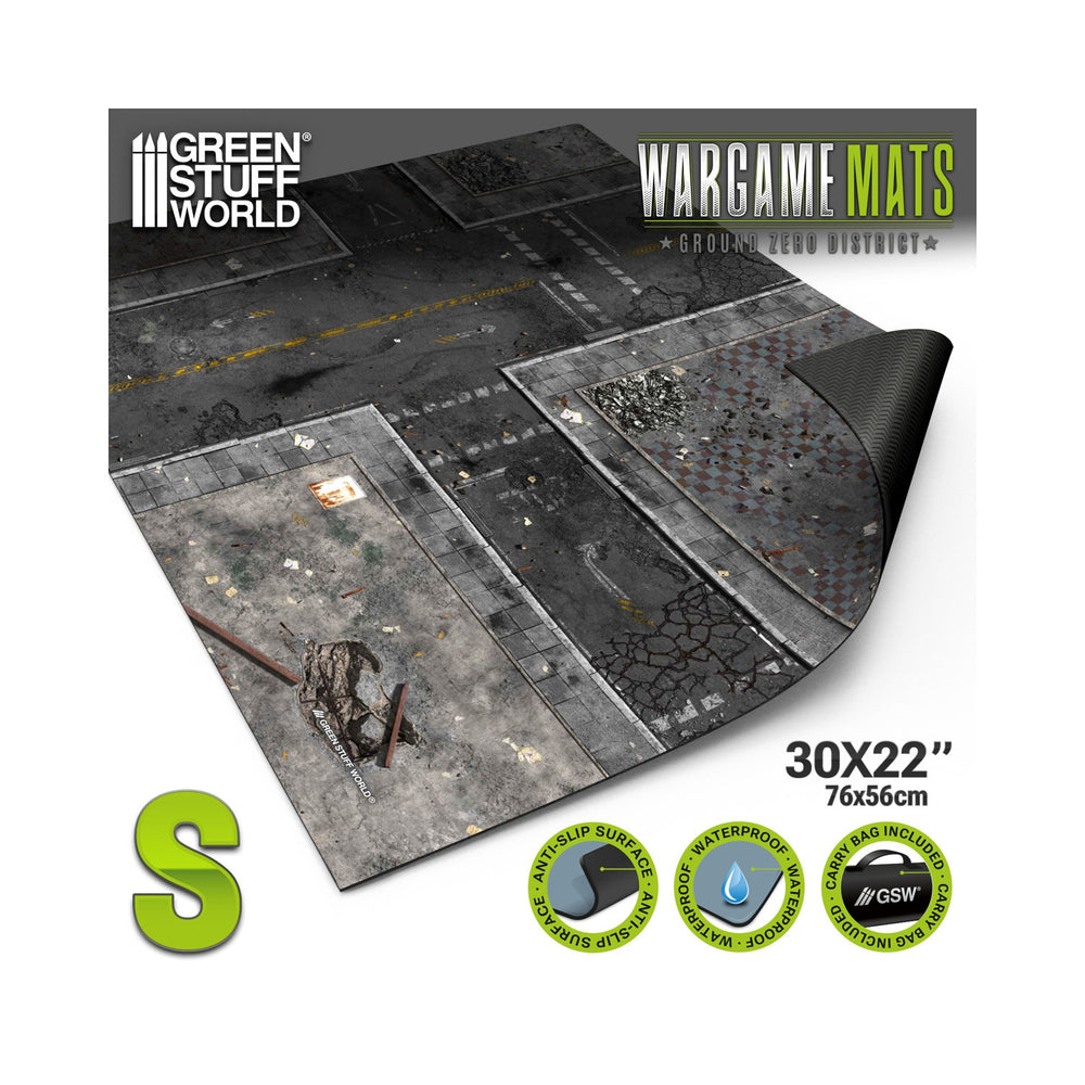 Green Stuff World Wargame Mat - Ground Zero District - 76x56cm for Kill Team