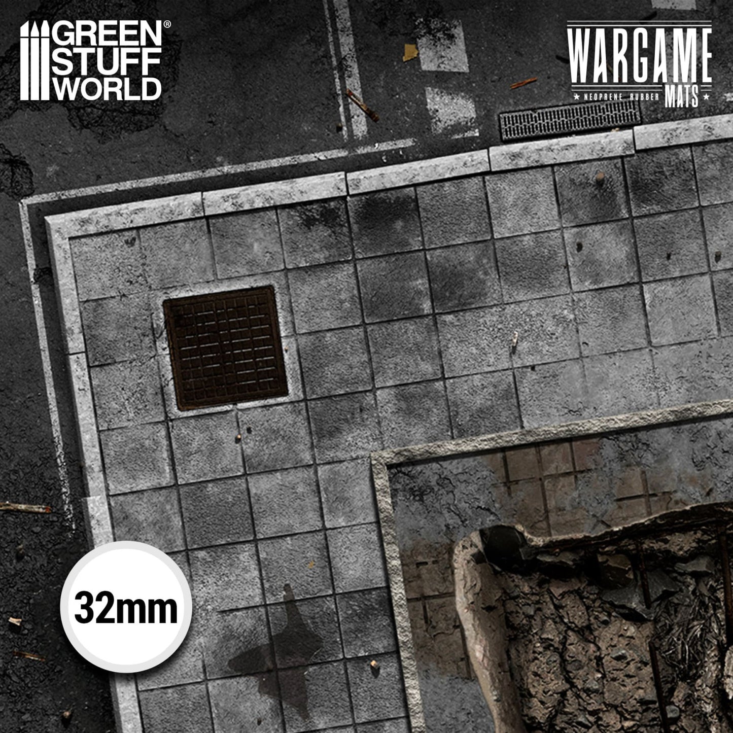 Green Stuff World Wargame Mat - Ground Zero District - 76x56cm for Kill Team