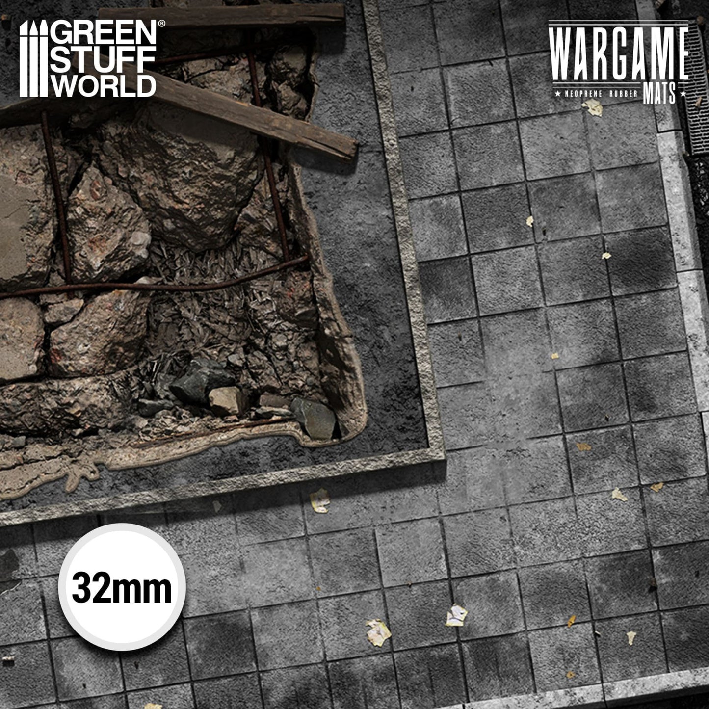 Green Stuff World Wargame Mat - Ground Zero District - 76x56cm for Kill Team