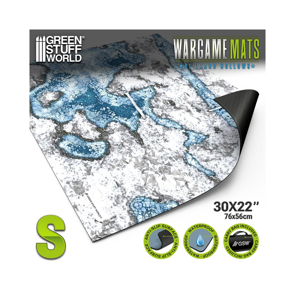 Green Stuff World Wargame Mat - Blizzard Hollows - 76x56cm for Kill Team