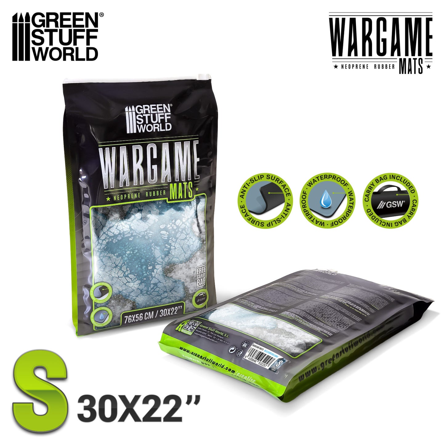 Green Stuff World Wargame Mat - Blizzard Hollows - 76x56cm for Kill Team