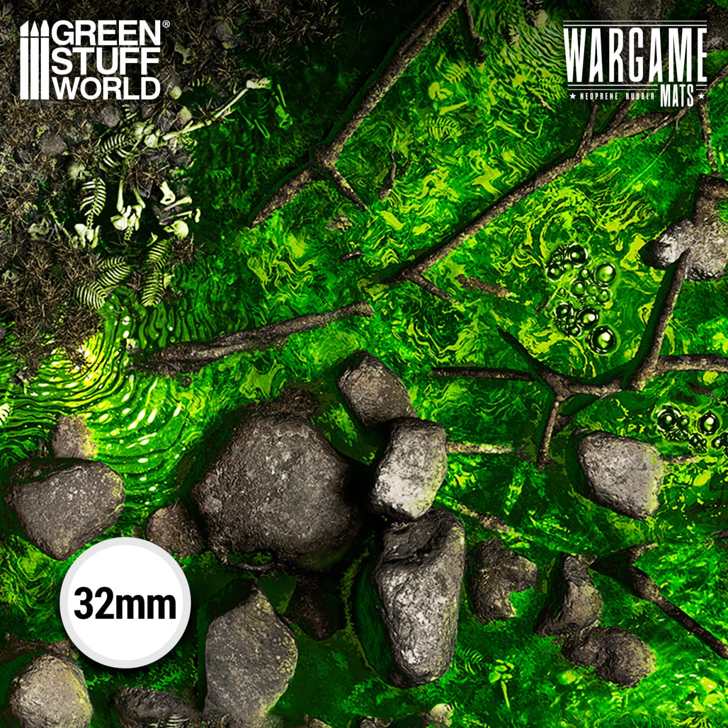 Green Stuff World Wargame Mat - Boneblight Marsh - 76x56cm for Kill Team