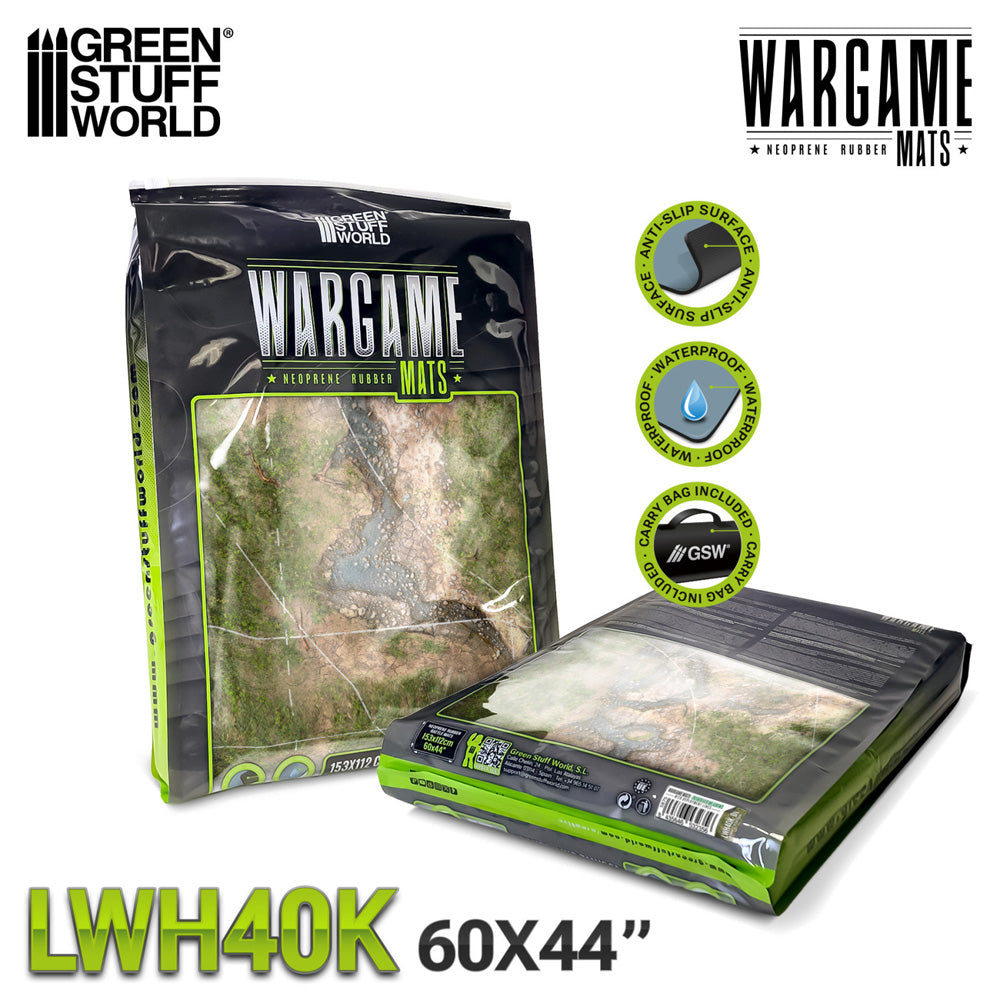 Green Stuff World Wargame Mat - Duskriver Meadows - 155x114cm for Warhammer 40k