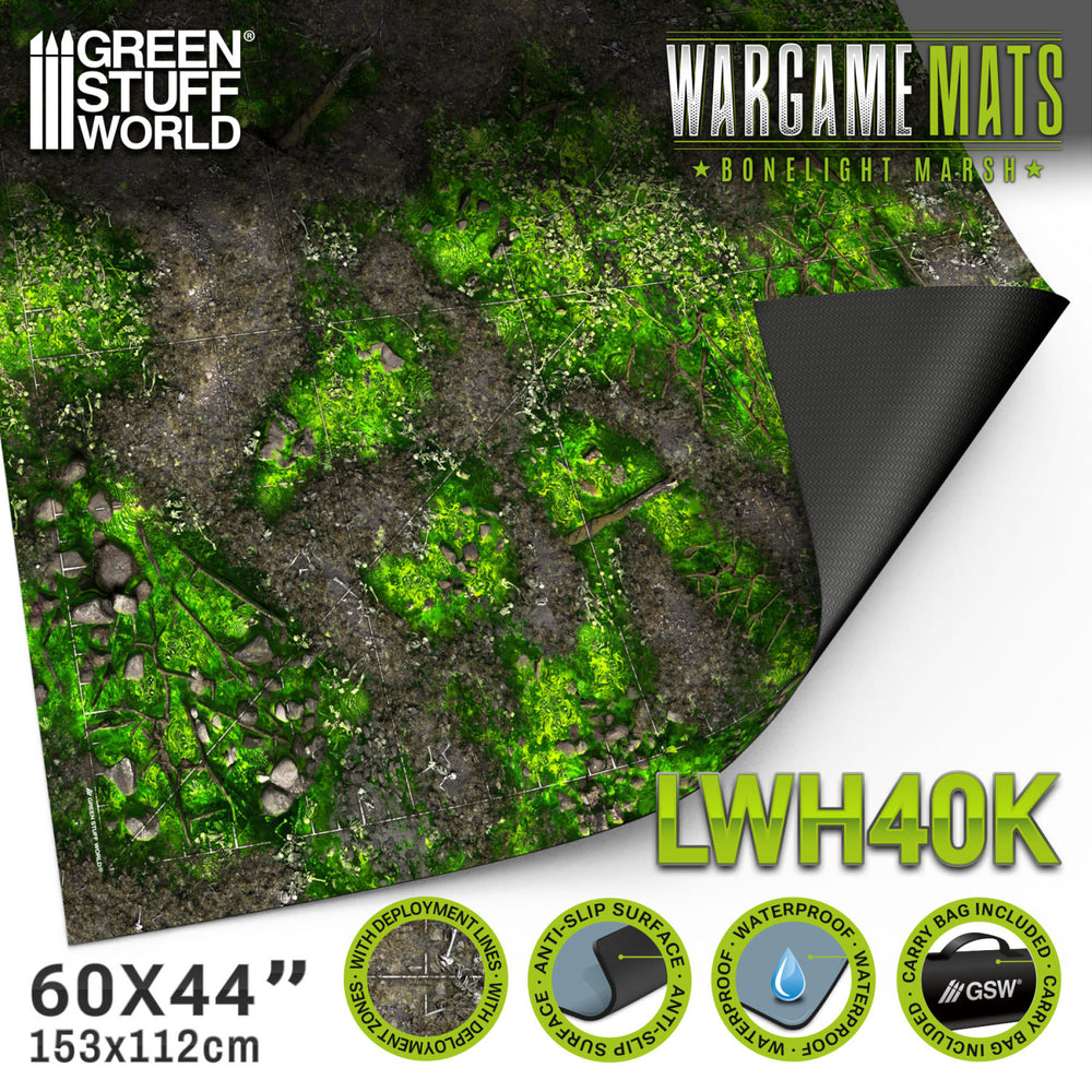 Green Stuff World Wargame Mat - Boneblight Marsh - 155x114cm for Warhammer 40k