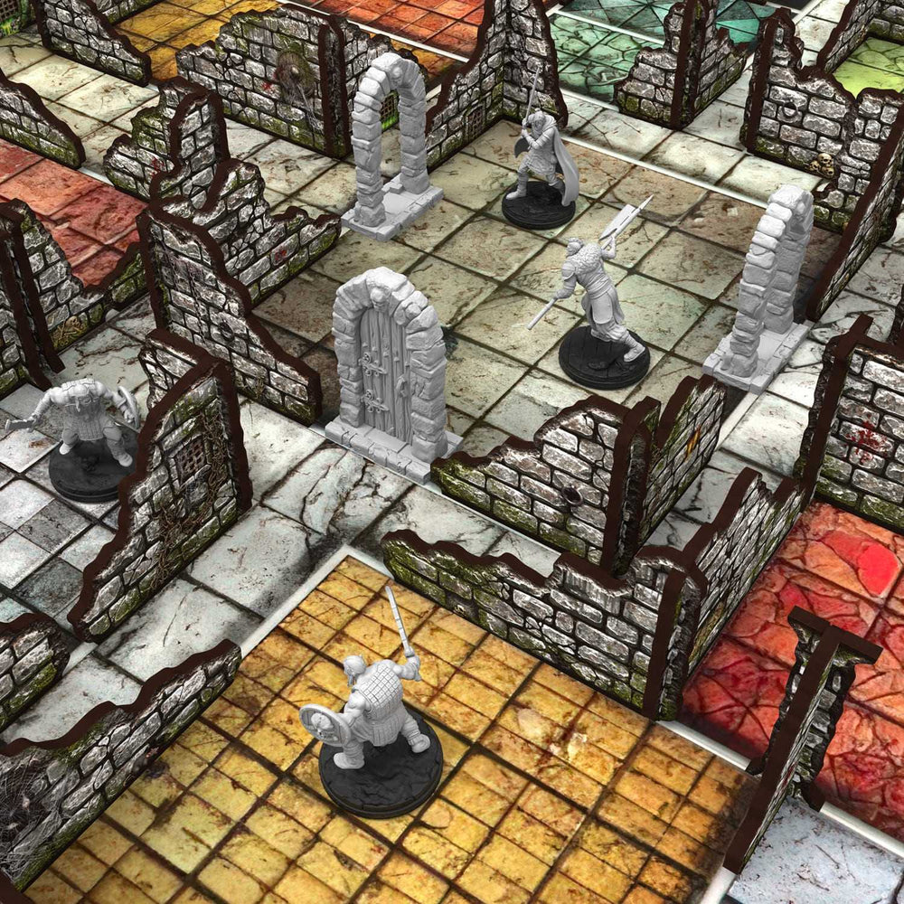 Green Stuff World Pre-Painted Ruined Fantasy Dungeon Walls Terrain