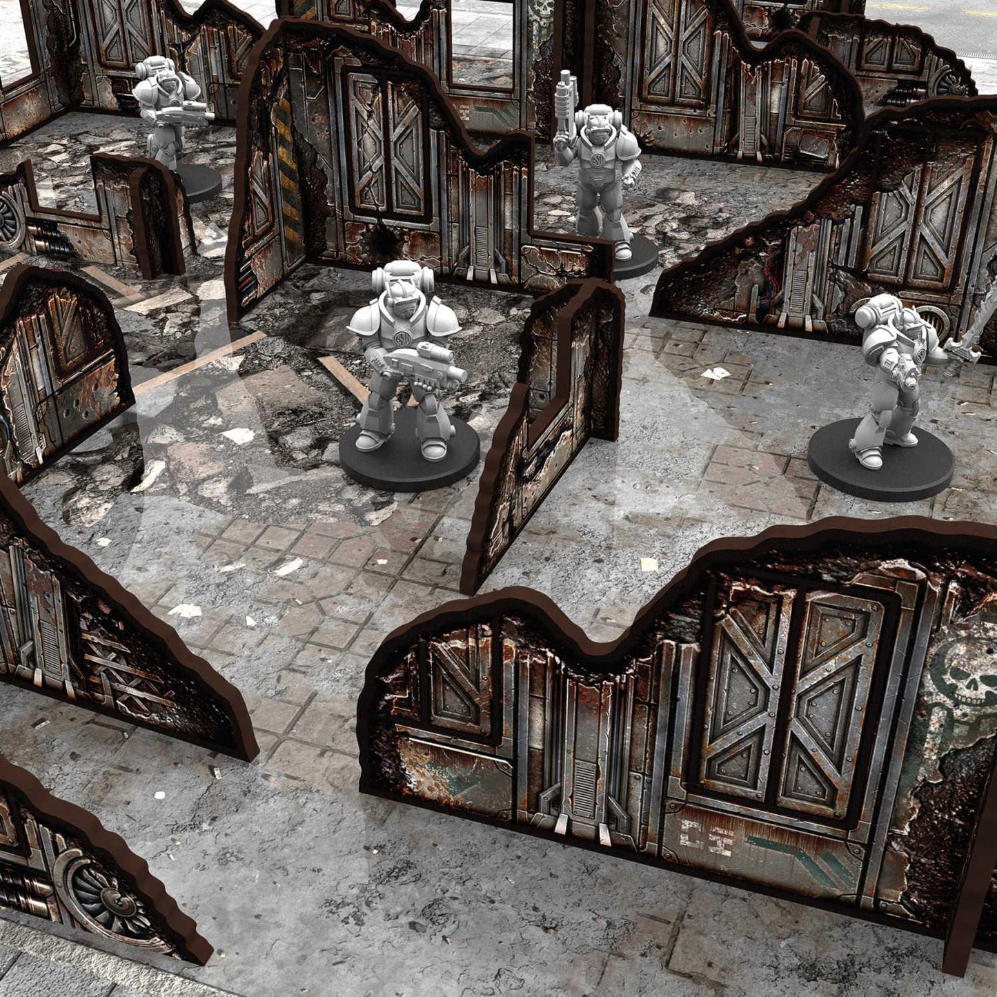 Green Stuff World Pre-Painted Sci-Fi Low Walls Terrain